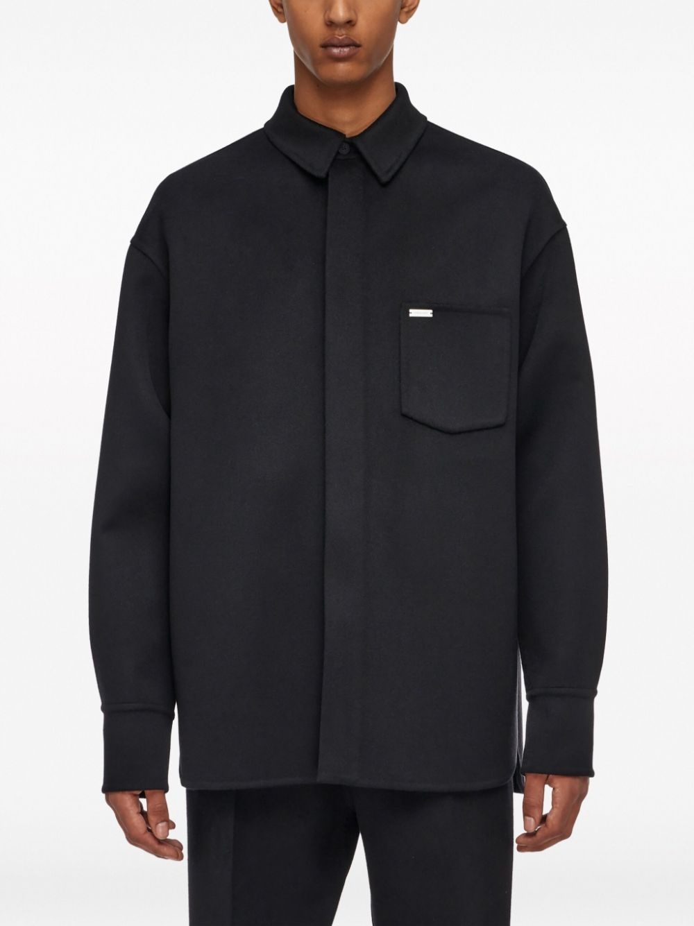 chest-pocket long-sleeve shirt jacket - 3