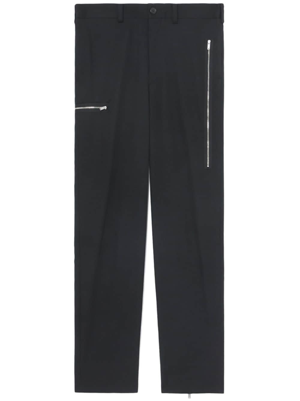 zip-detail straight-leg trousers - 1