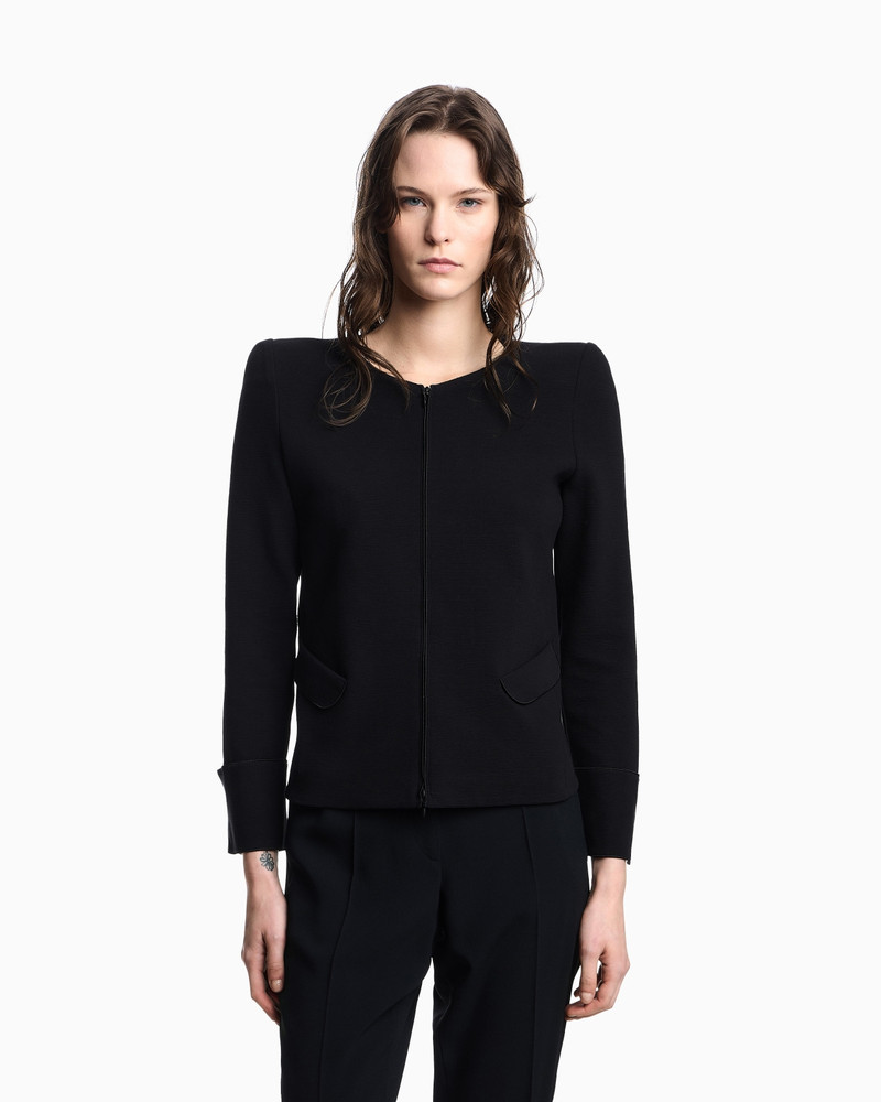 EMPORIO ARMANI OTTOMAN JERSEY ZIP-UP JACKET outlook