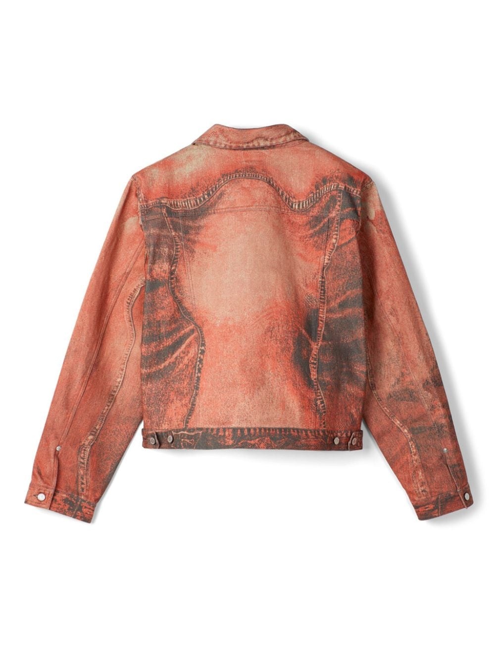 abstract-pattern denim jacket - 2
