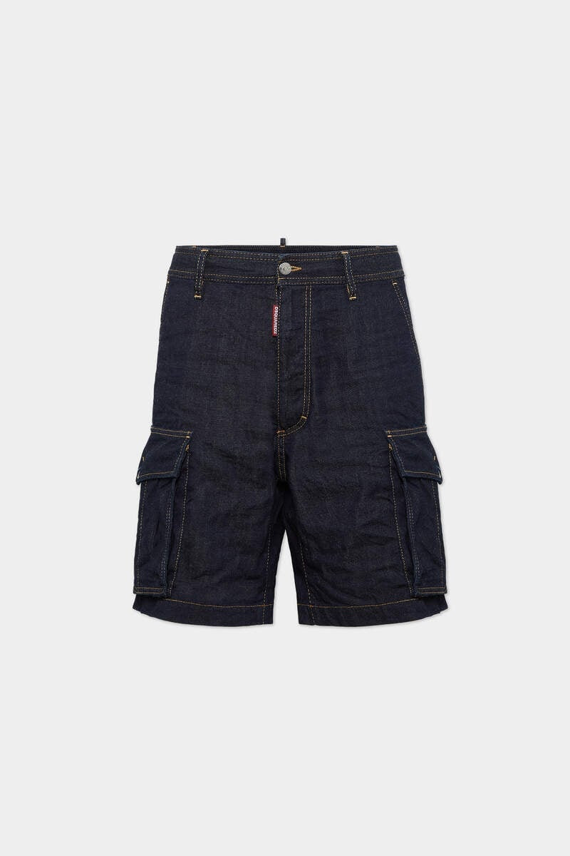 SUMMER LOVERS DARK WASH CARGO SHORTS - 1