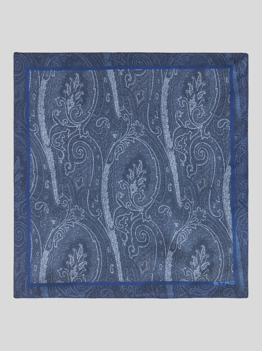 PRINTED SILK POCKET SQUARE - 1