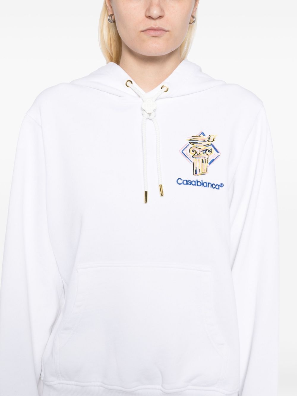embroidered logo hoodie - 5
