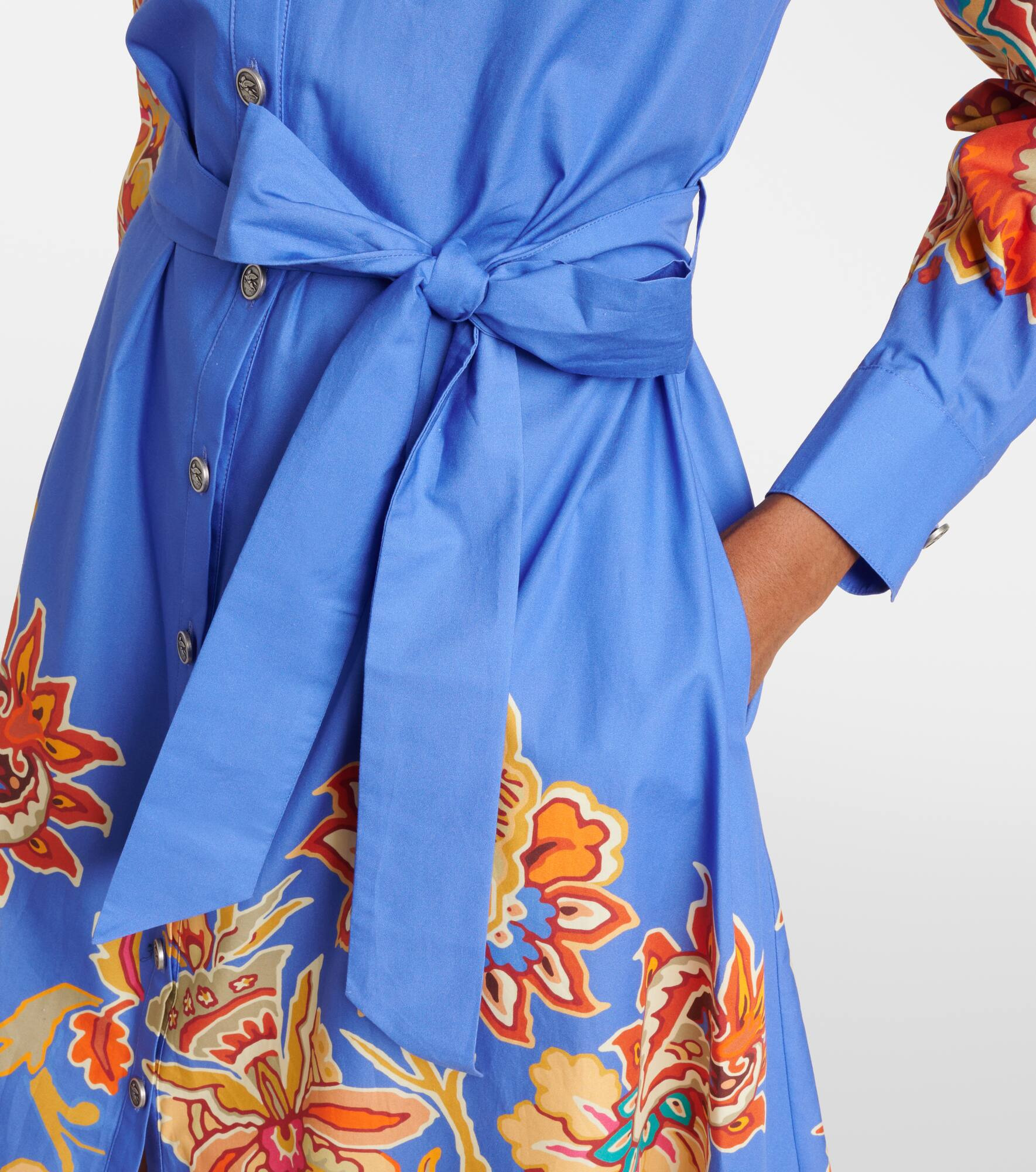 Belted paisley cotton maxi dress - 5