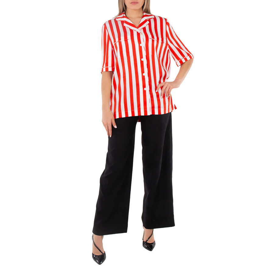 Burberry Tabi Striped Silk Pyjama Shirt - 6