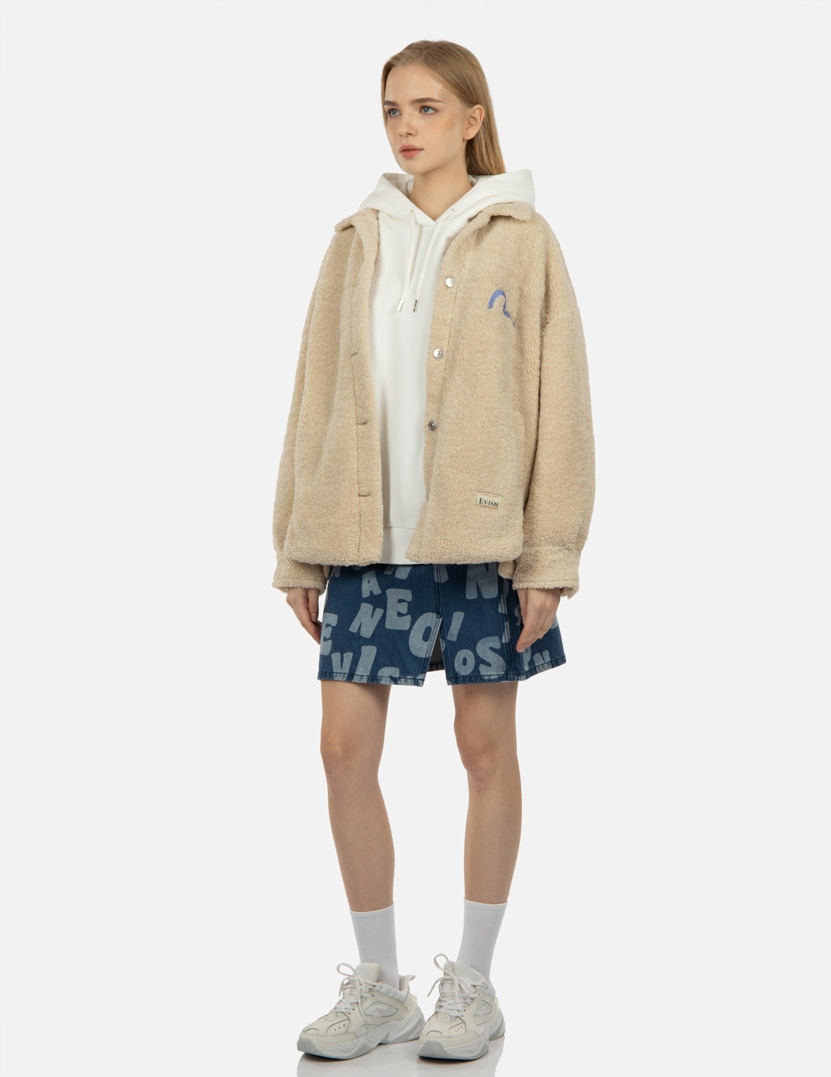 LOGO APPLIQUÉ SHERPA SHIRT JACKET - 4
