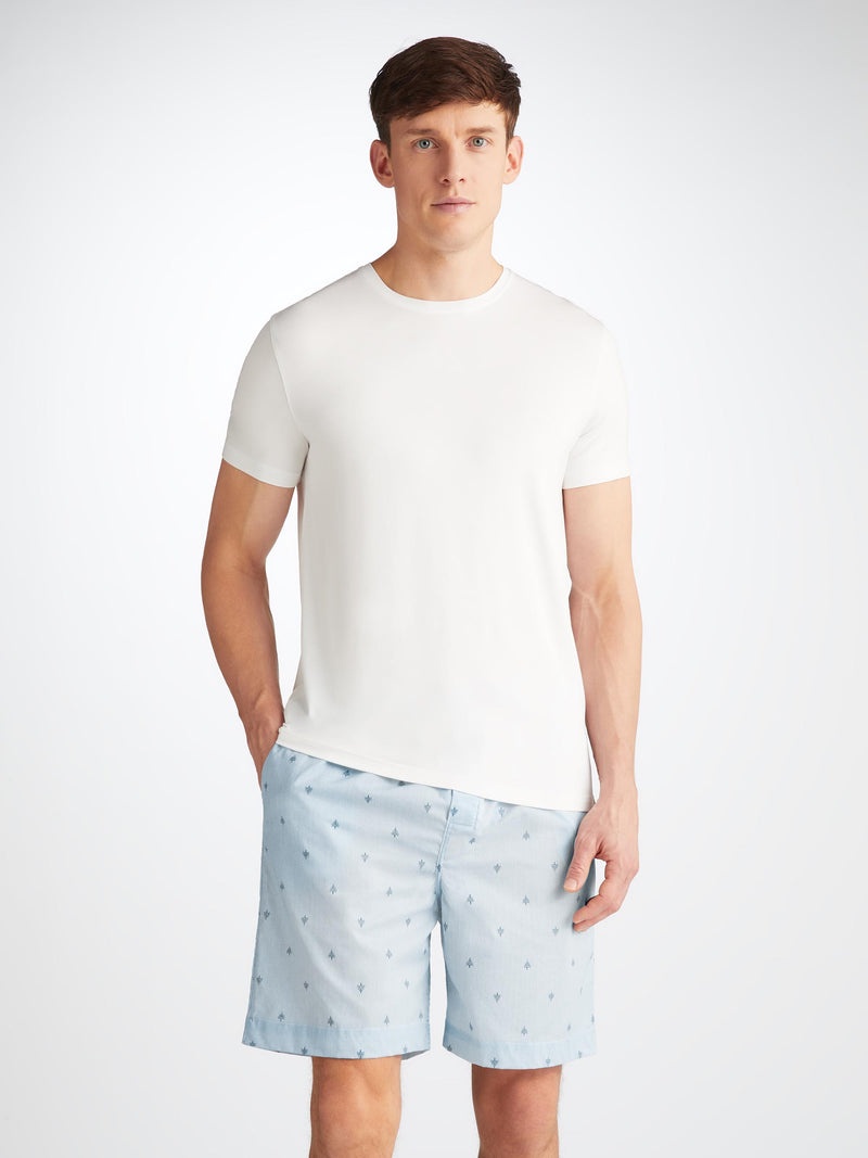 Men's Lounge Shorts Nelson 100 Cotton Batiste Blue - 2