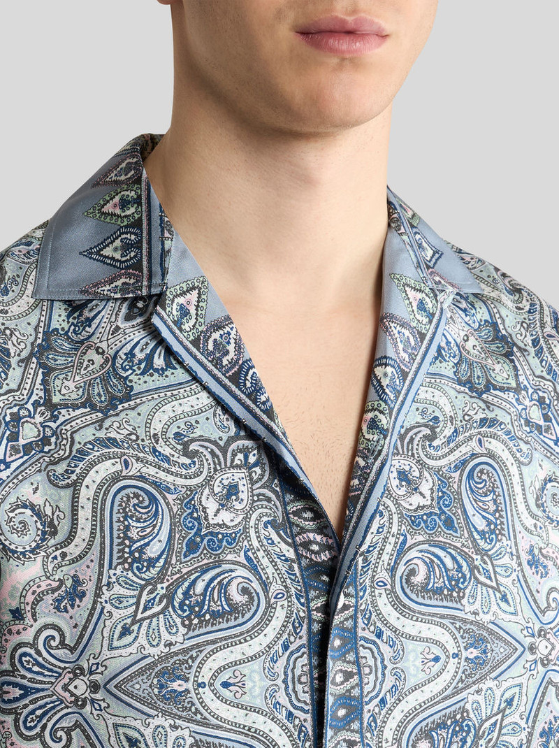Etro SILK BOWLING SHIRT WITH PLACED POCKET-SQUARE PAISLEY PRINT outlook