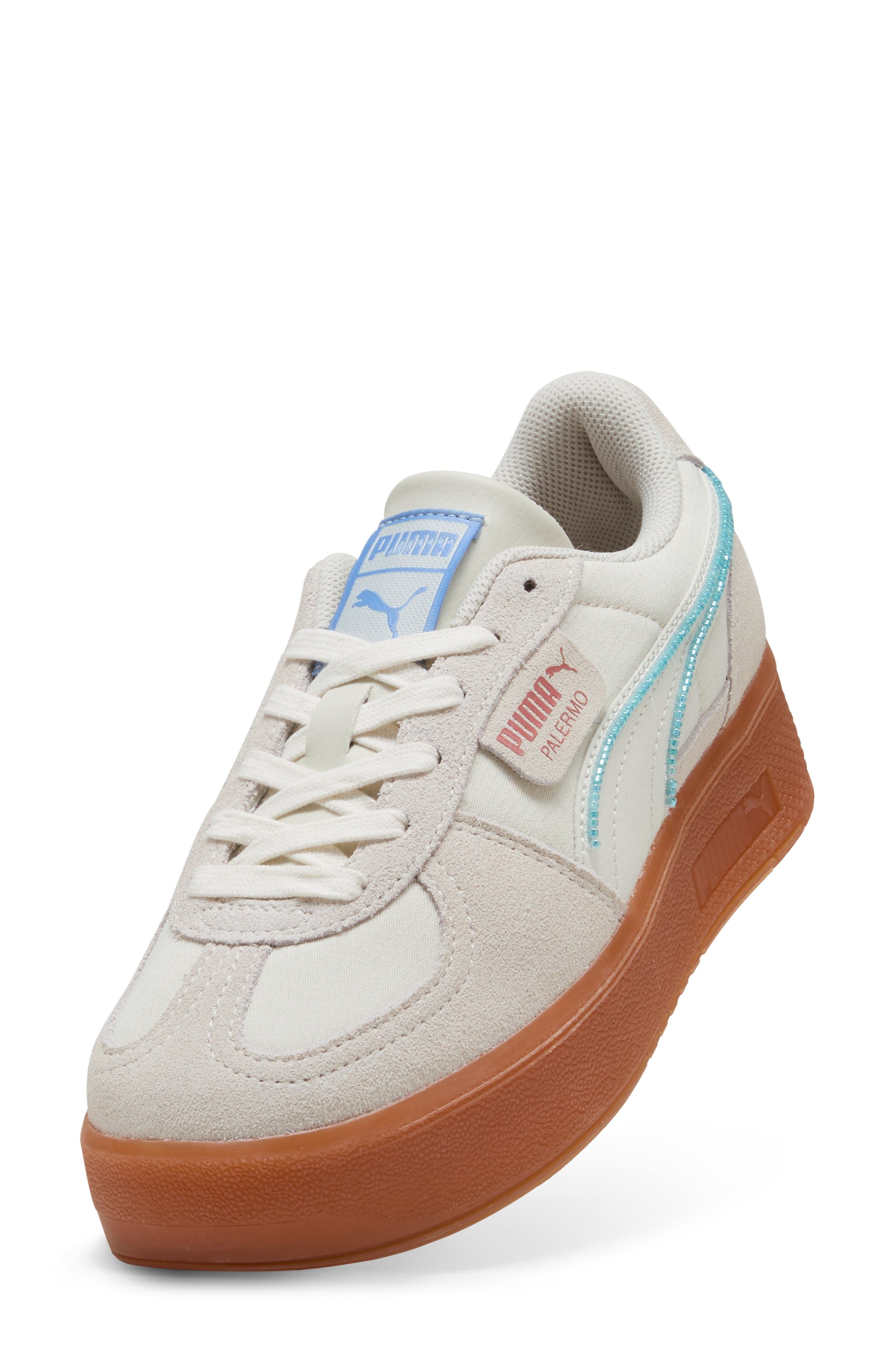 PUMA Palermo Elevata Platform Sneaker in Warm White/Gum at Nordstrom - 5