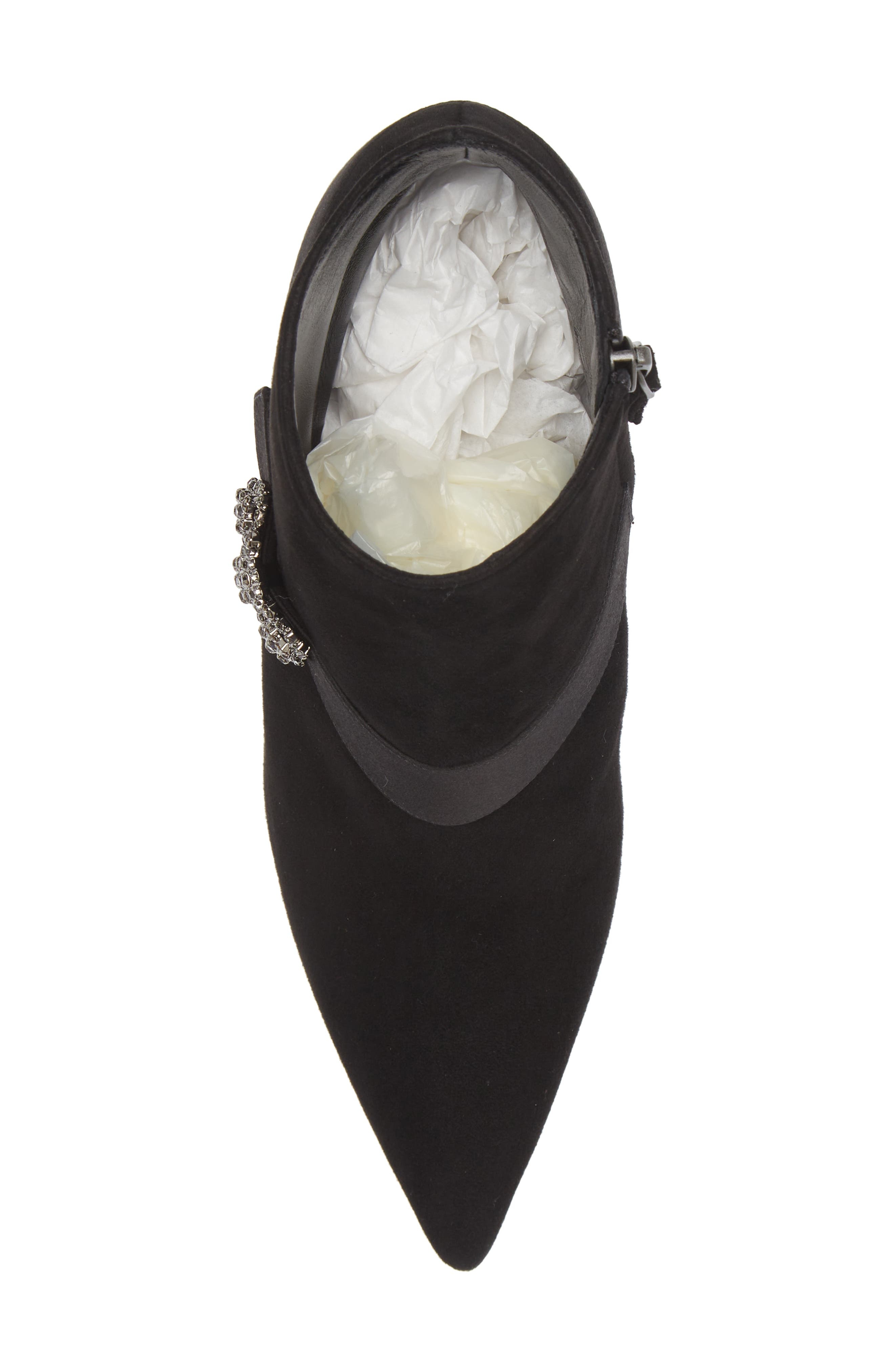 Plinianu Crystal Buckle Pointed Toe Bootie - 5
