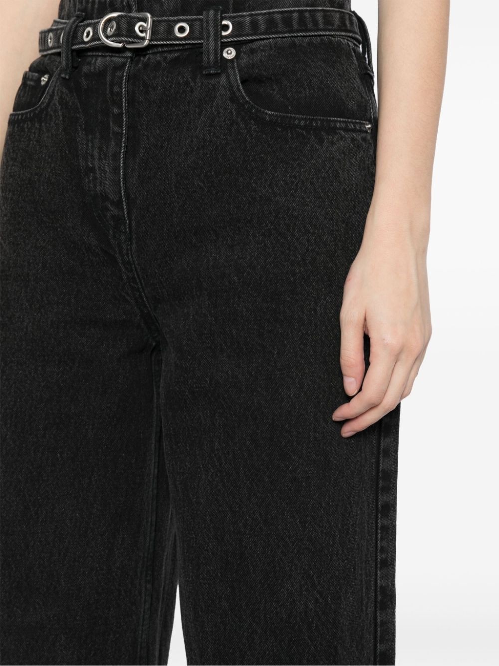 belted wide leg jeans - 5