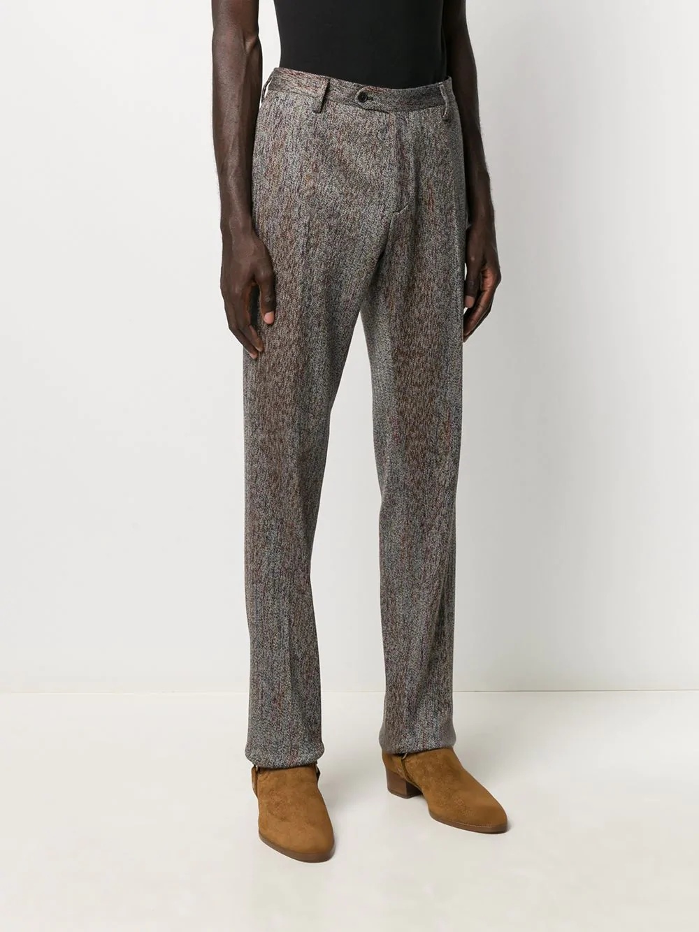 herringbone tailored trousers - 3