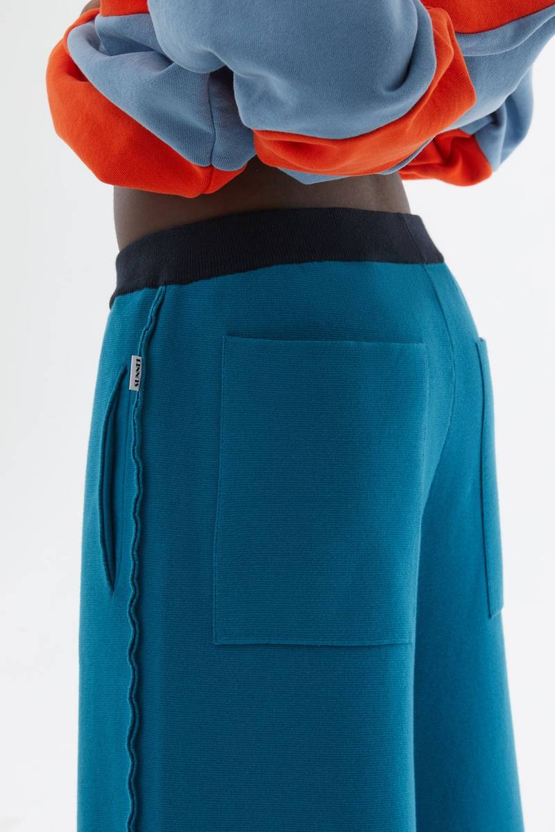 PETROL GREEN KNIT SHORTS 5