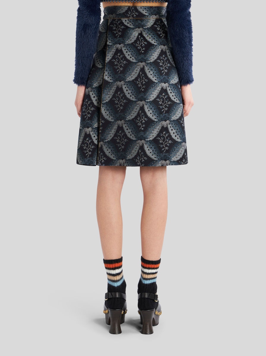 DENIM JACQUARD SKIRT - 4