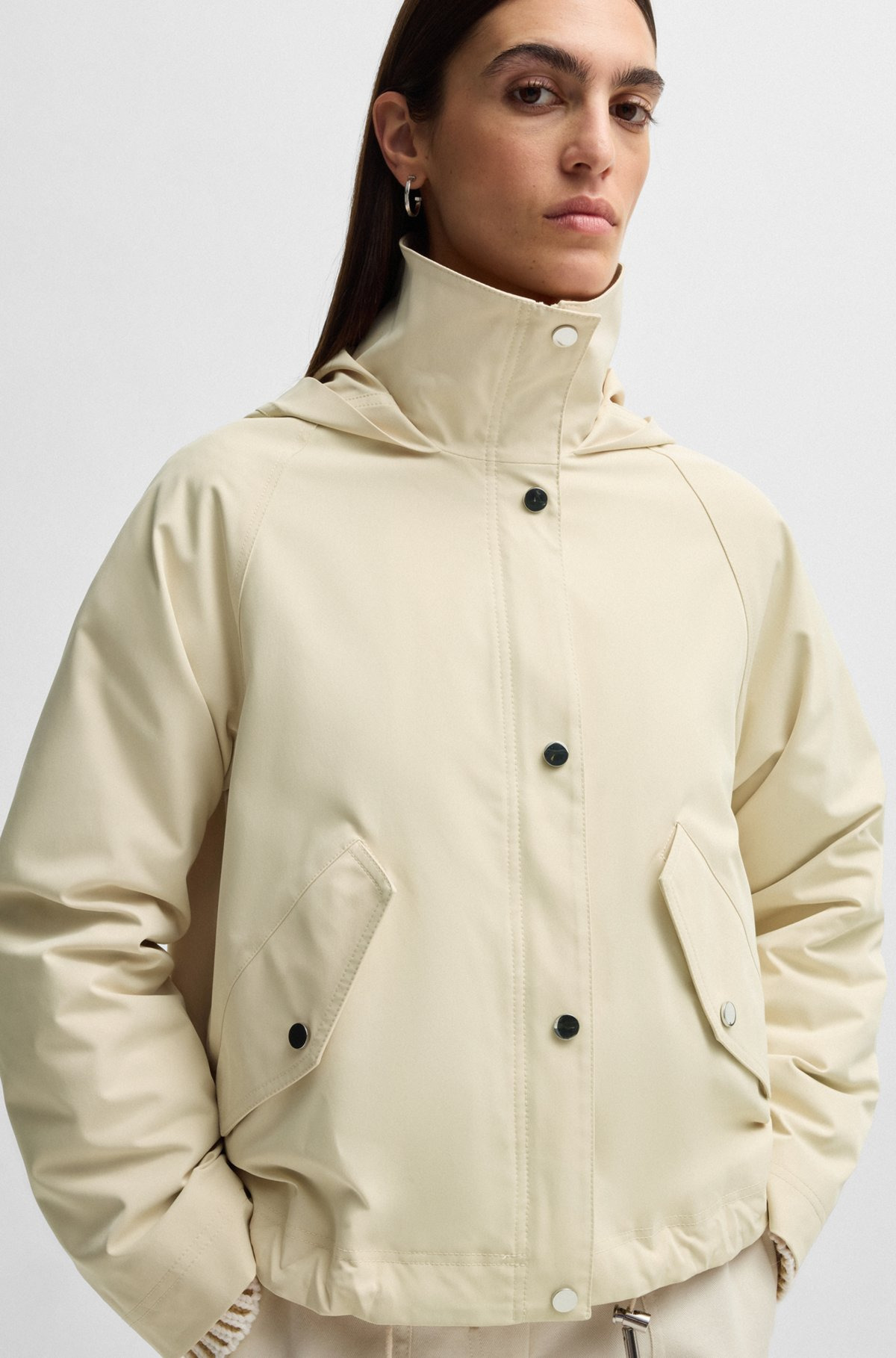 HOODED PARKA JACKET IN WATER-REPELLENT FABRIC - 5