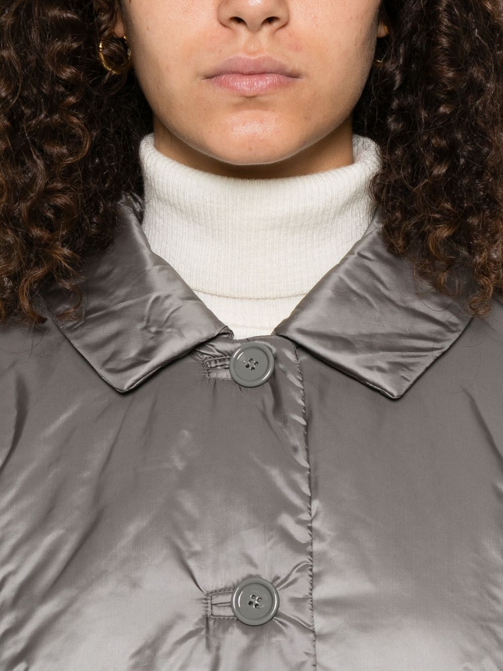 Green padded buttoned jacket - 5