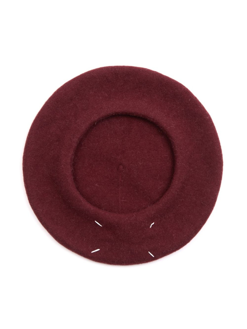 Maison Margiela four stitch-logo virgin wool beret outlook