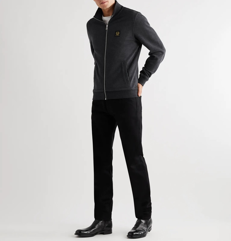 Belstaff Mélange Cotton Zip-Up Sweatshirt outlook