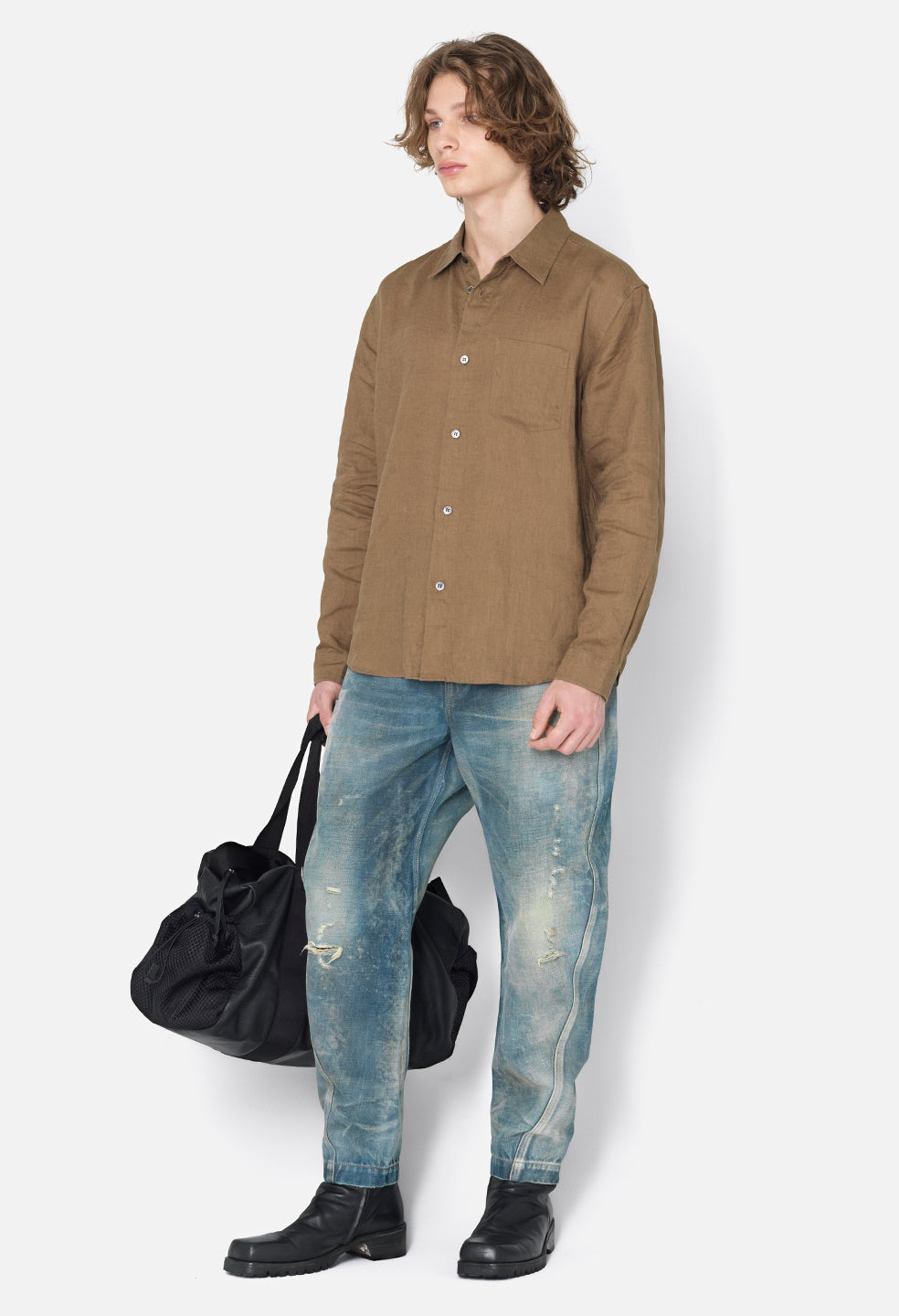 LINEN CLOAK BUTTON UP - 4