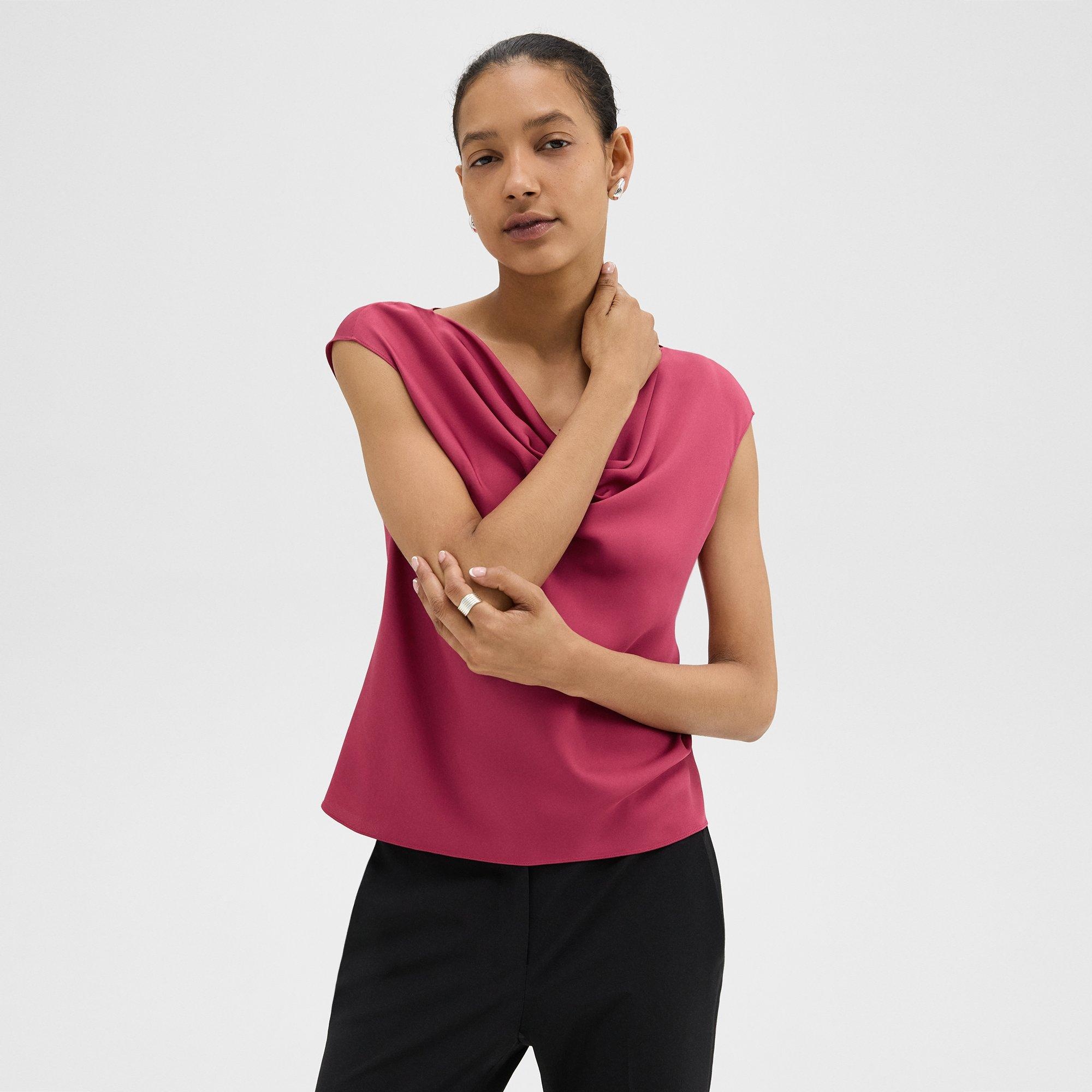 Cowl Neck Top in Silk Georgette - 2