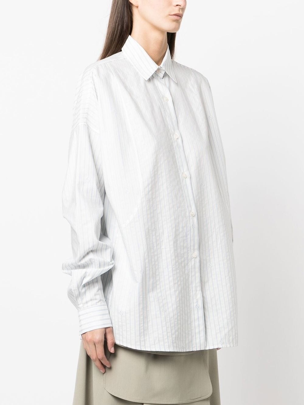 stripe-print long-sleeved shirt - 3