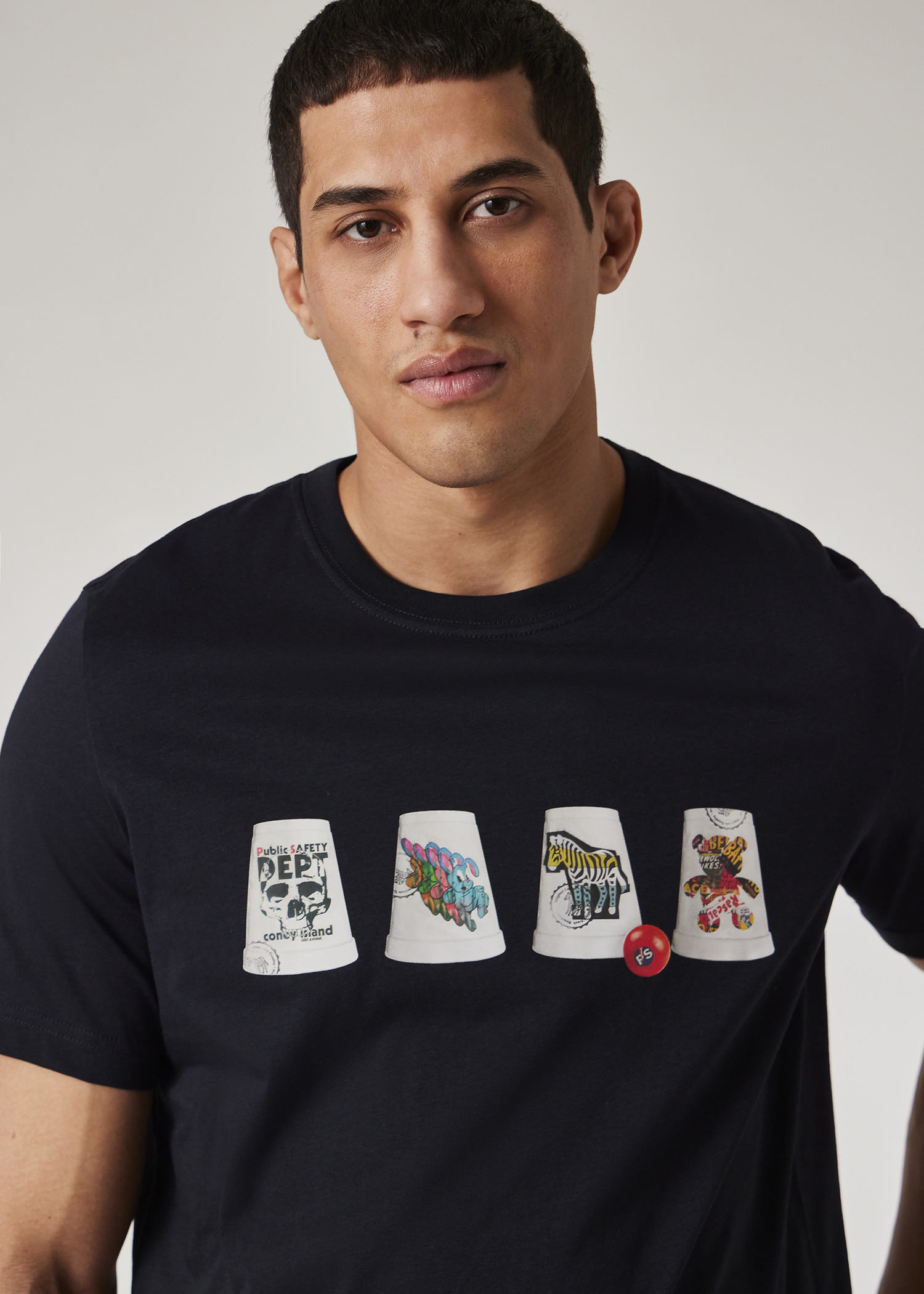 Dark Navy 'Cups' Print T-Shirt - 3