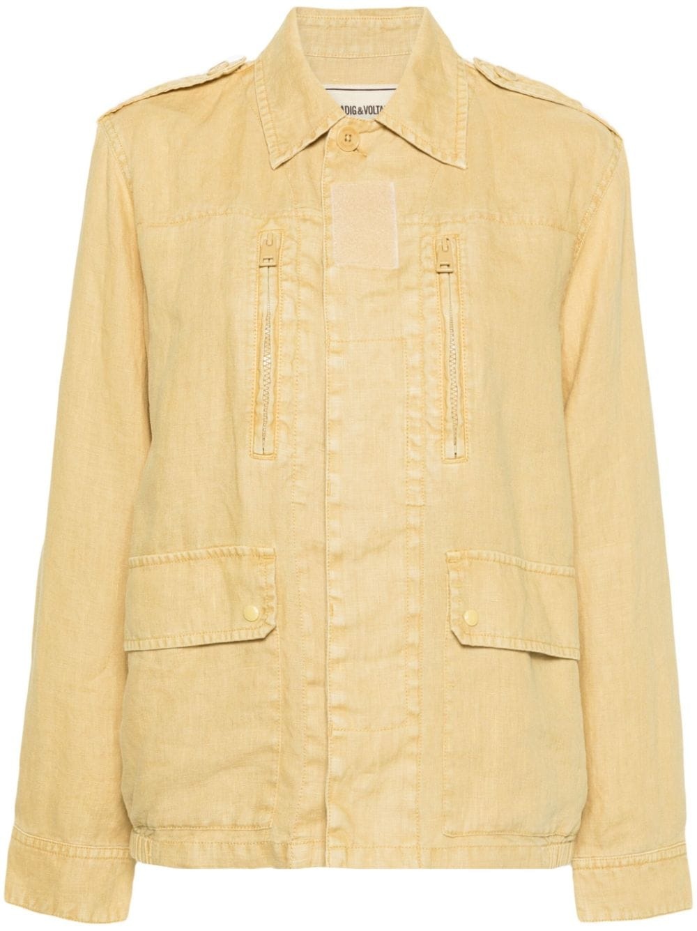 Wings-embroidered linen jacket - 1