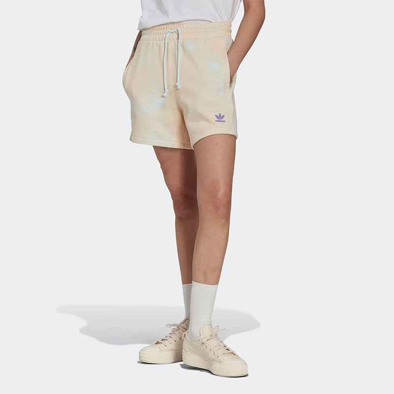 adidas (WMNS) adidas Allover Print Loose Shorts Asia Sizing 'Beige Purple' HL6610 outlook