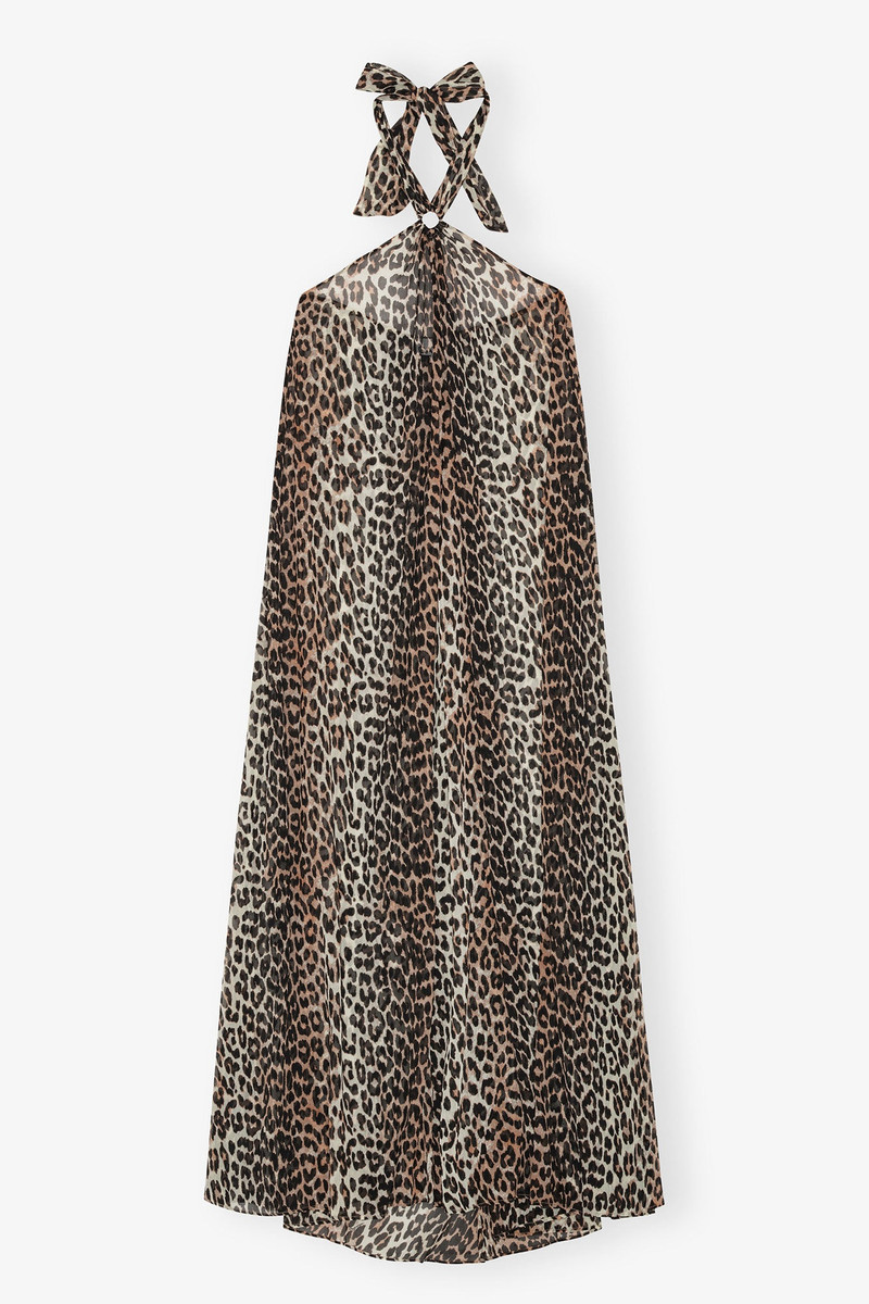 LEOPARD CHIFFON HALTERNECK DRESS 1