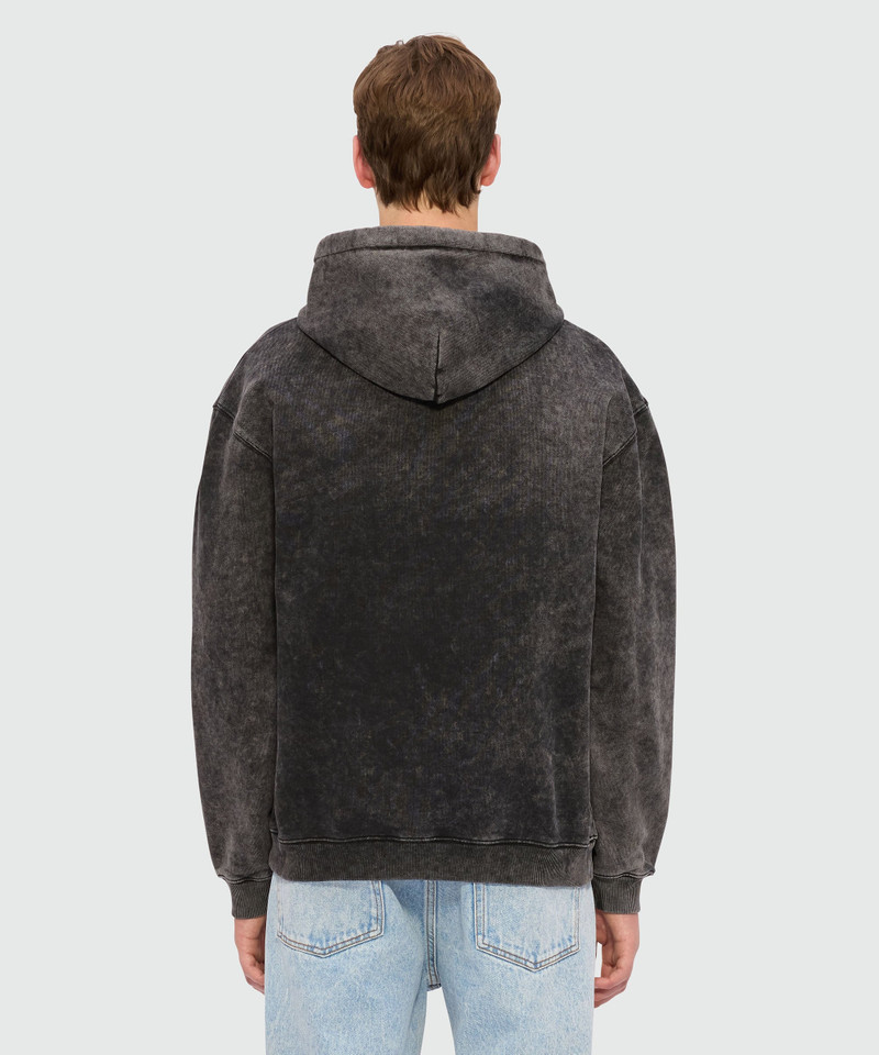 Black marbled jersey hoodie with "Family Business" print 3