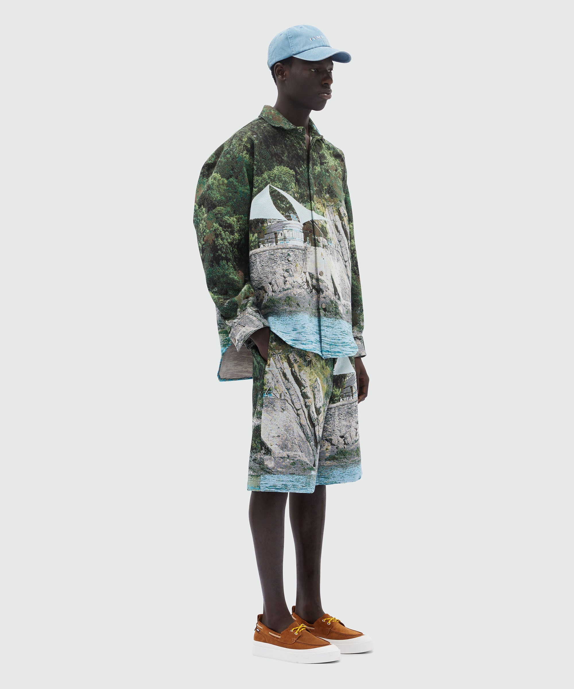 Bermuda shorts in cotton blend with "La Vedetta" graphic - 4