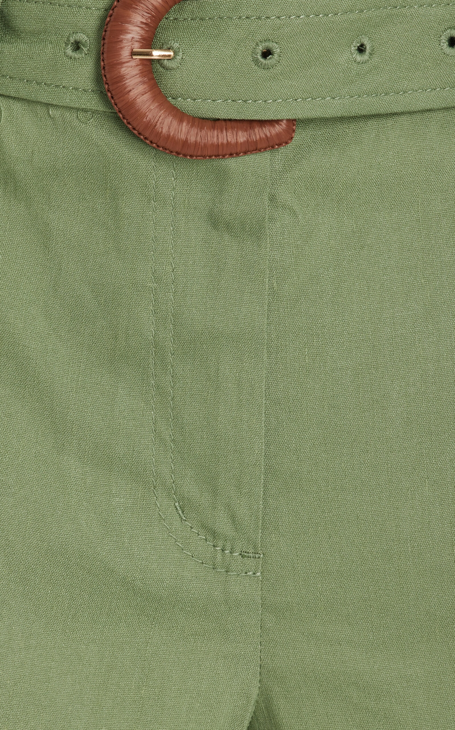 Kermit Belted Linen-Blend Shorts green - 5