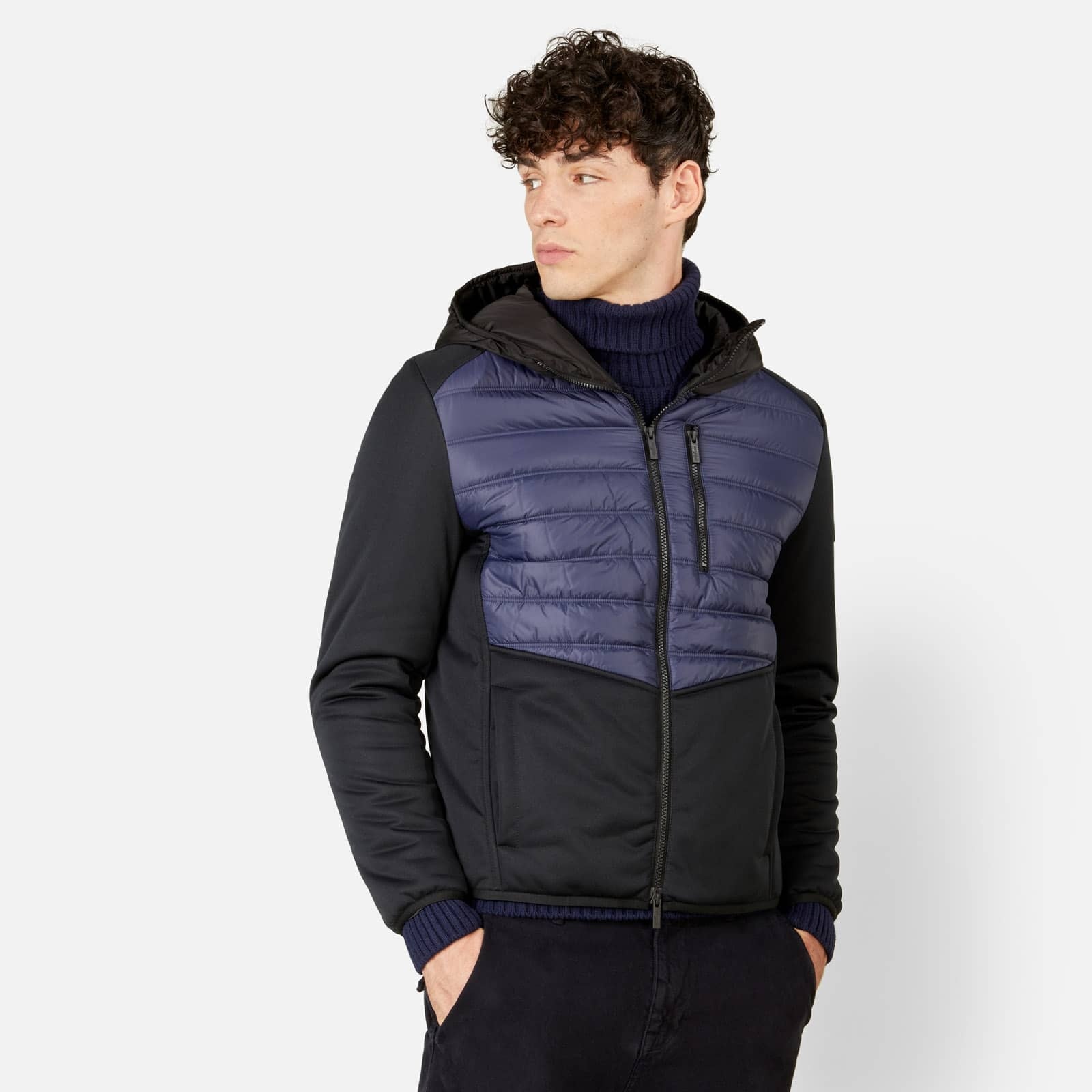 Bimaterial Windbreaker Black - 4