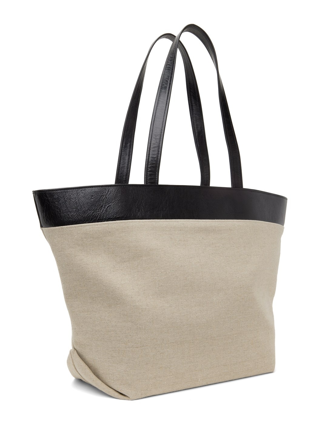 Beige East West Shopping Tote - 3
