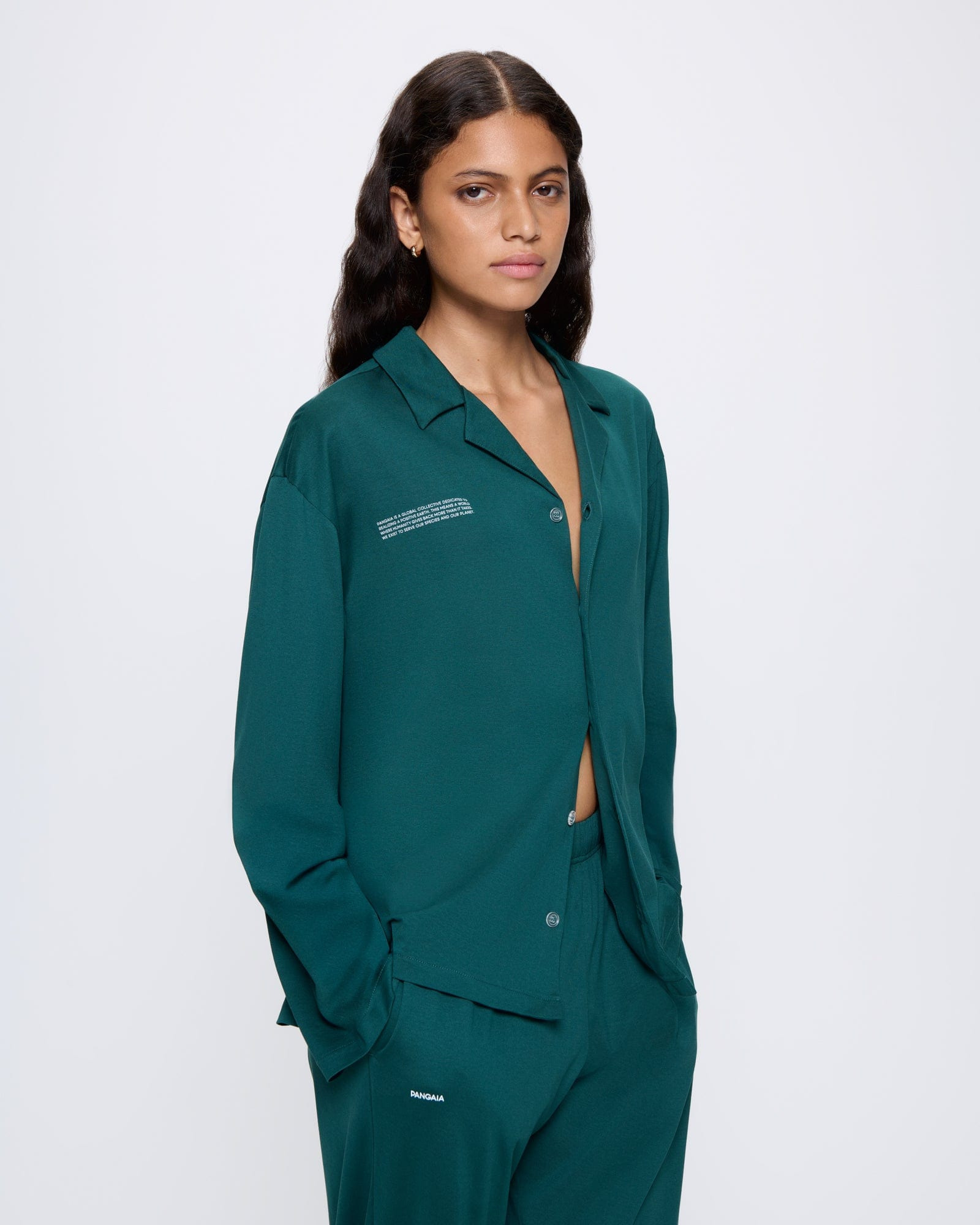 Womens 365 Lightweight Long Pyjama Set - Foliage Green - 3