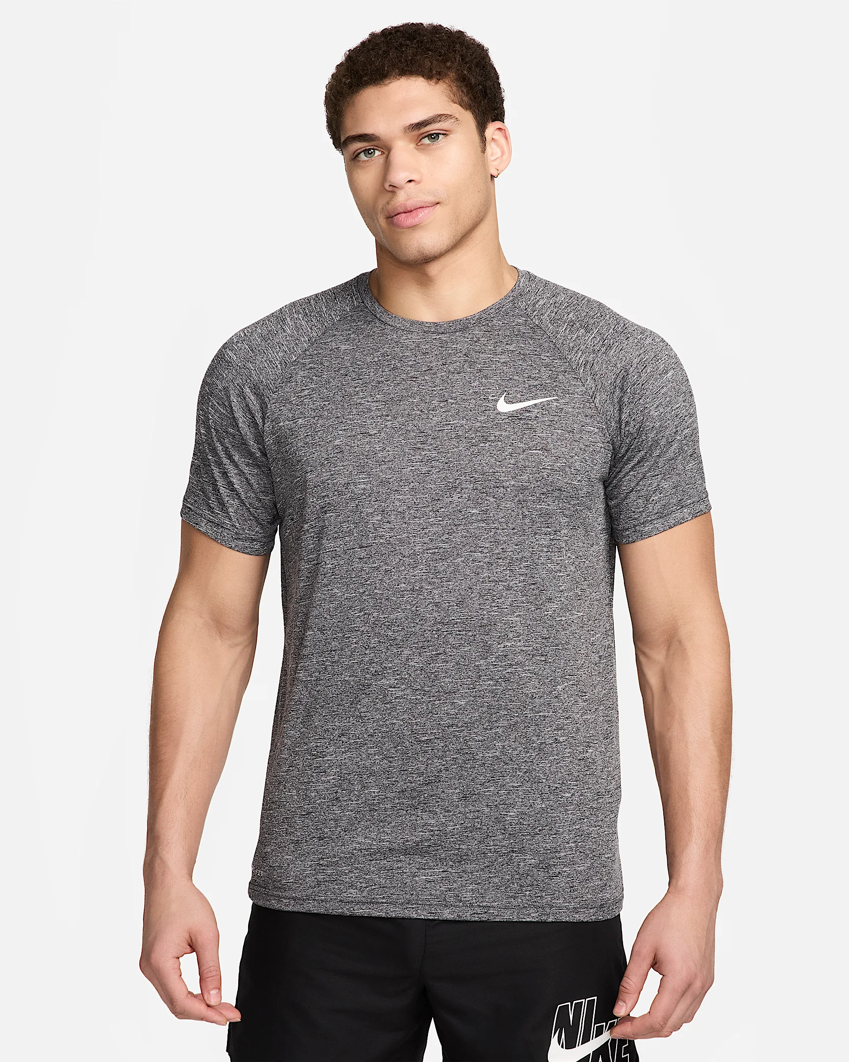Nike Men's Heathered Short-Sleeve Hydroguard Swim Shirt - 1