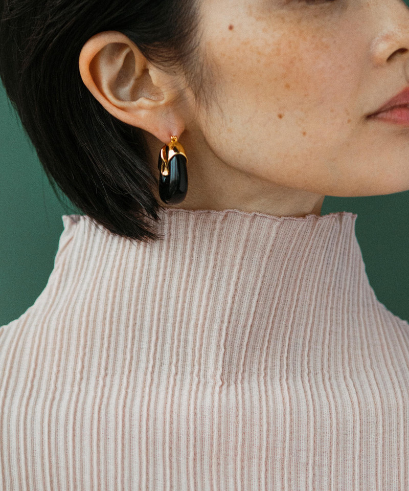 LIZZIE FORTUNATO Gold-Plated Organic Hoop Earrings outlook