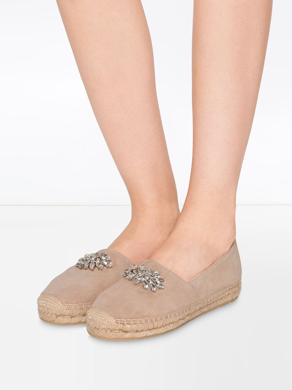 crystal-embellished suede espadrilles - 5