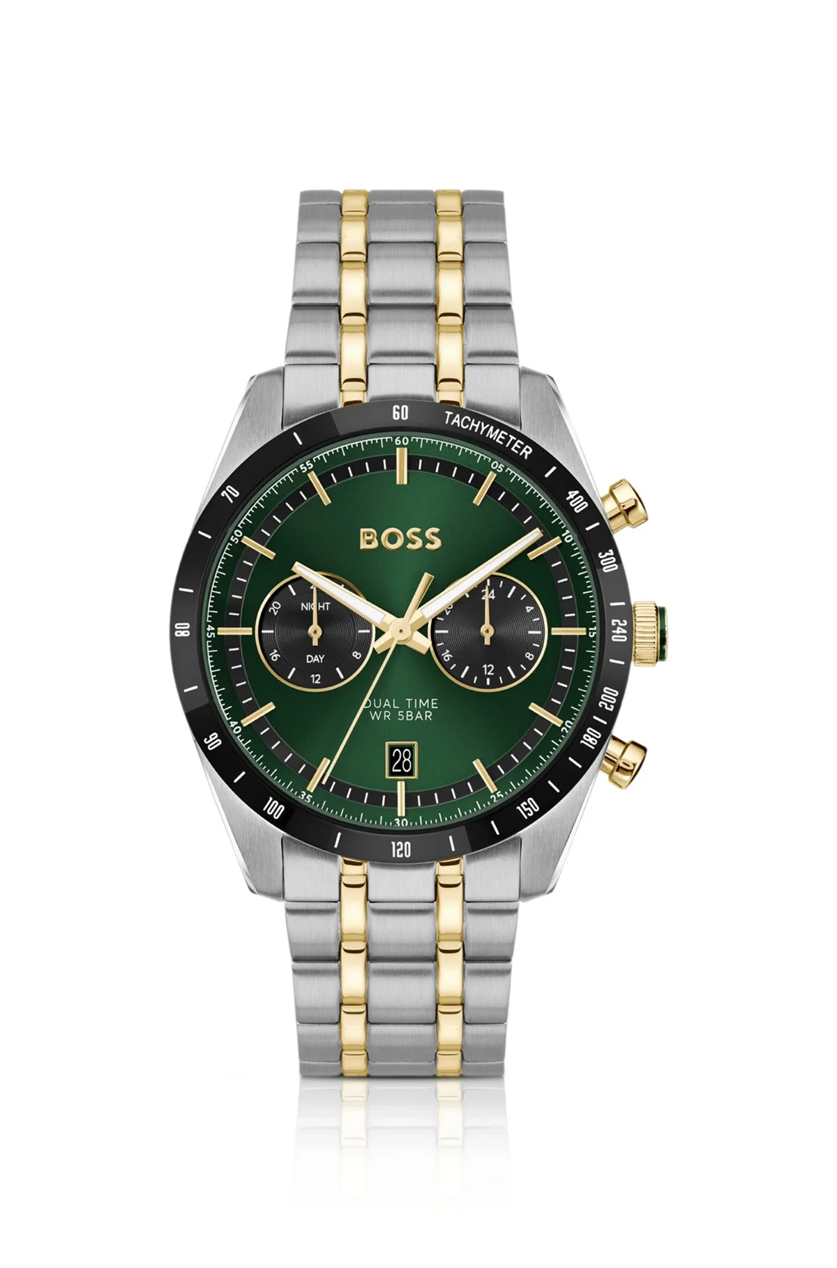 GREEN-DIAL WATCH WITH GOLD-EFFECT BRACELET - 1