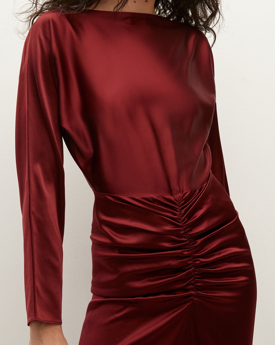 SABRI STRETCH-SILK CHARMEUSE DRESS - 4