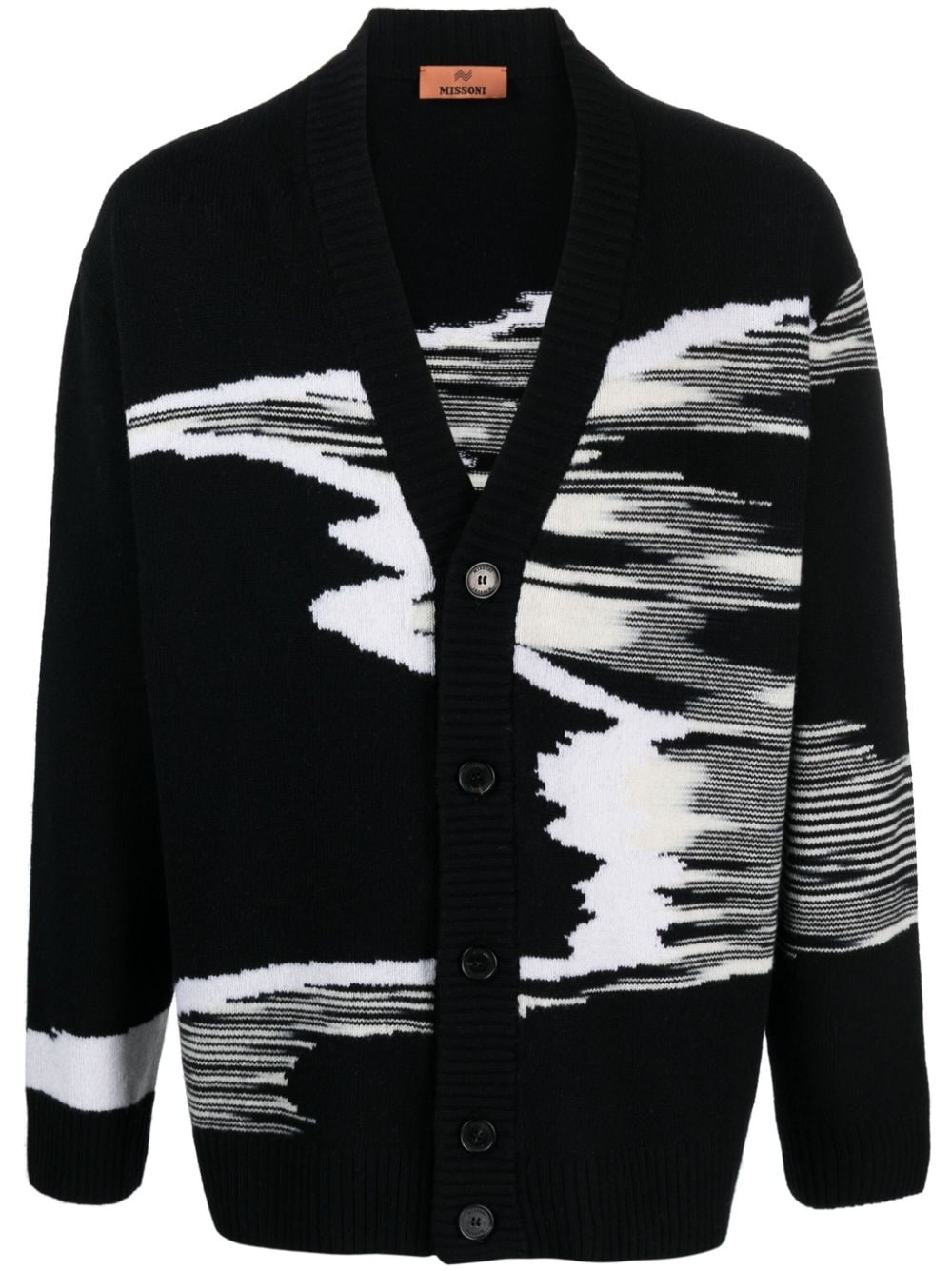 V-neck wool cardigan - 1