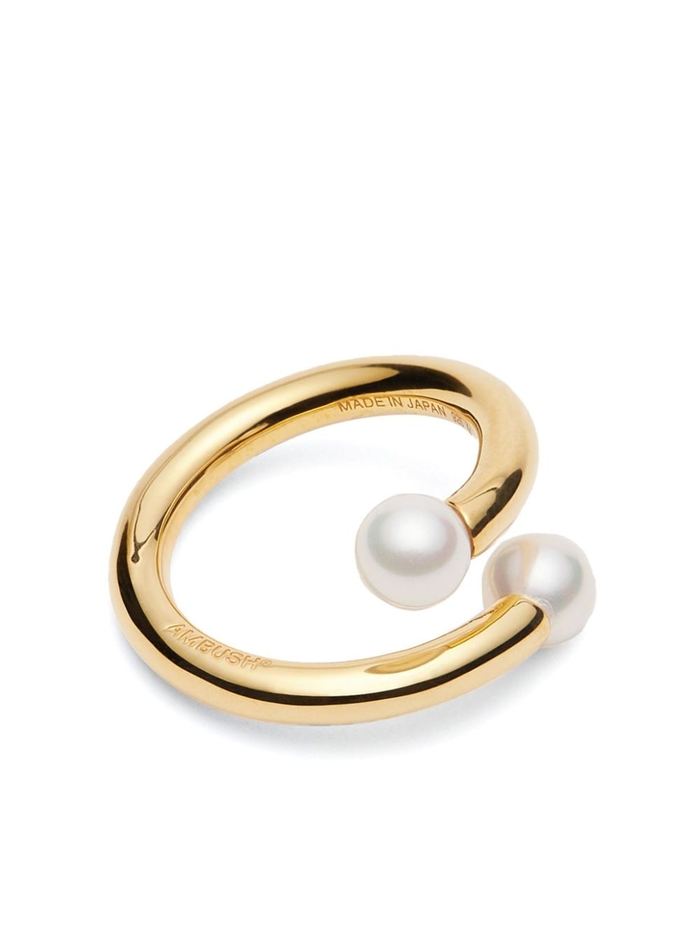 small Barbell faux pearl-embellished ring - 1