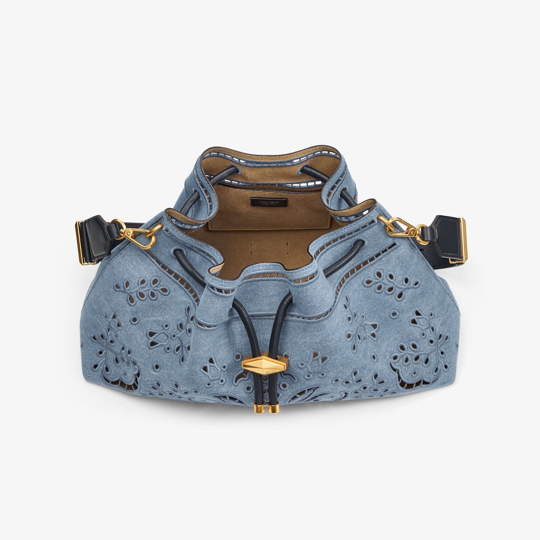 Cinch M
Denim Shoulder Bag With Sangallo Embroidery - 5