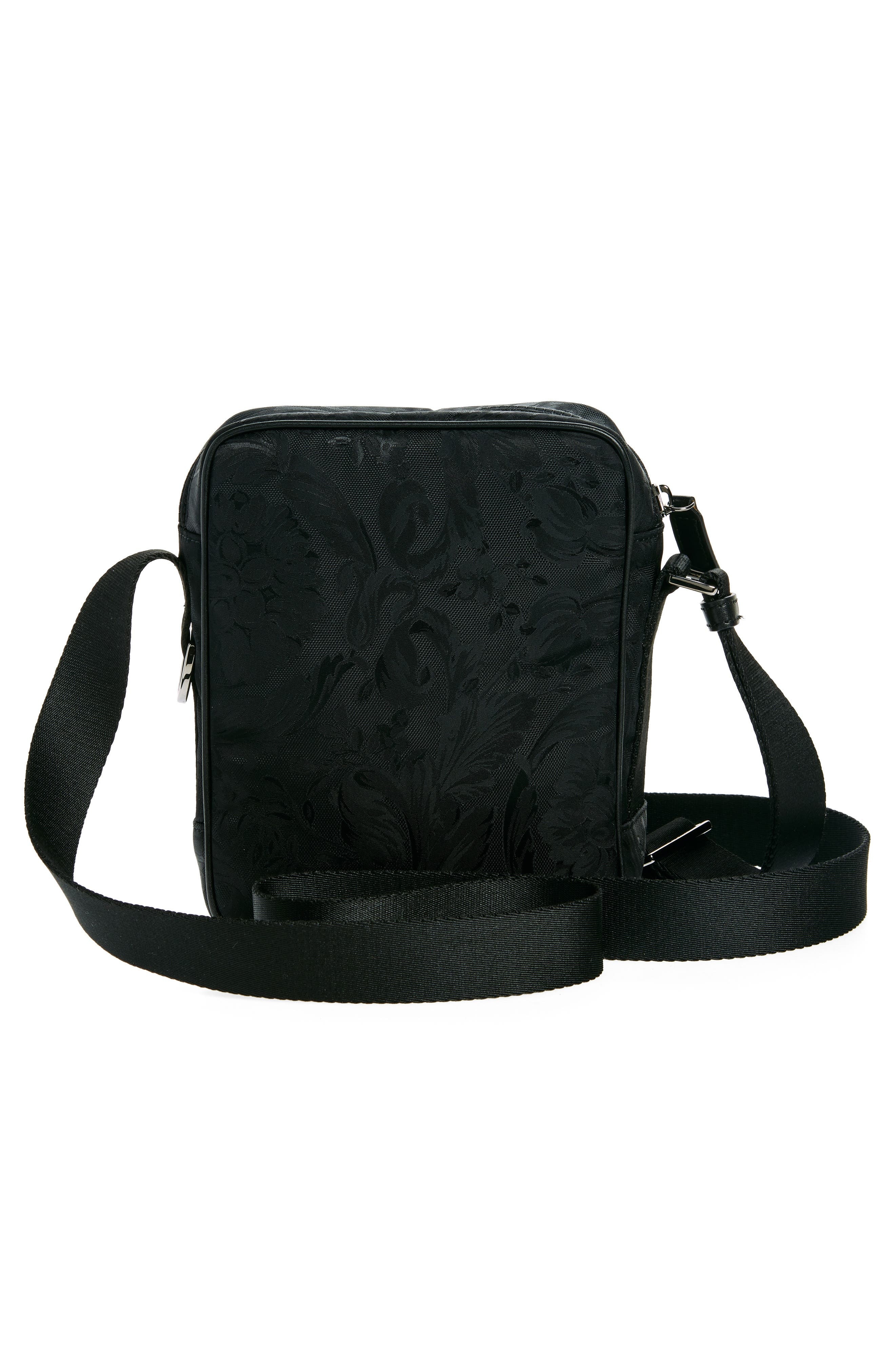 Versace Barocco Nylon Messenger Bag in Black-Ruthenium at Nordstrom - 2