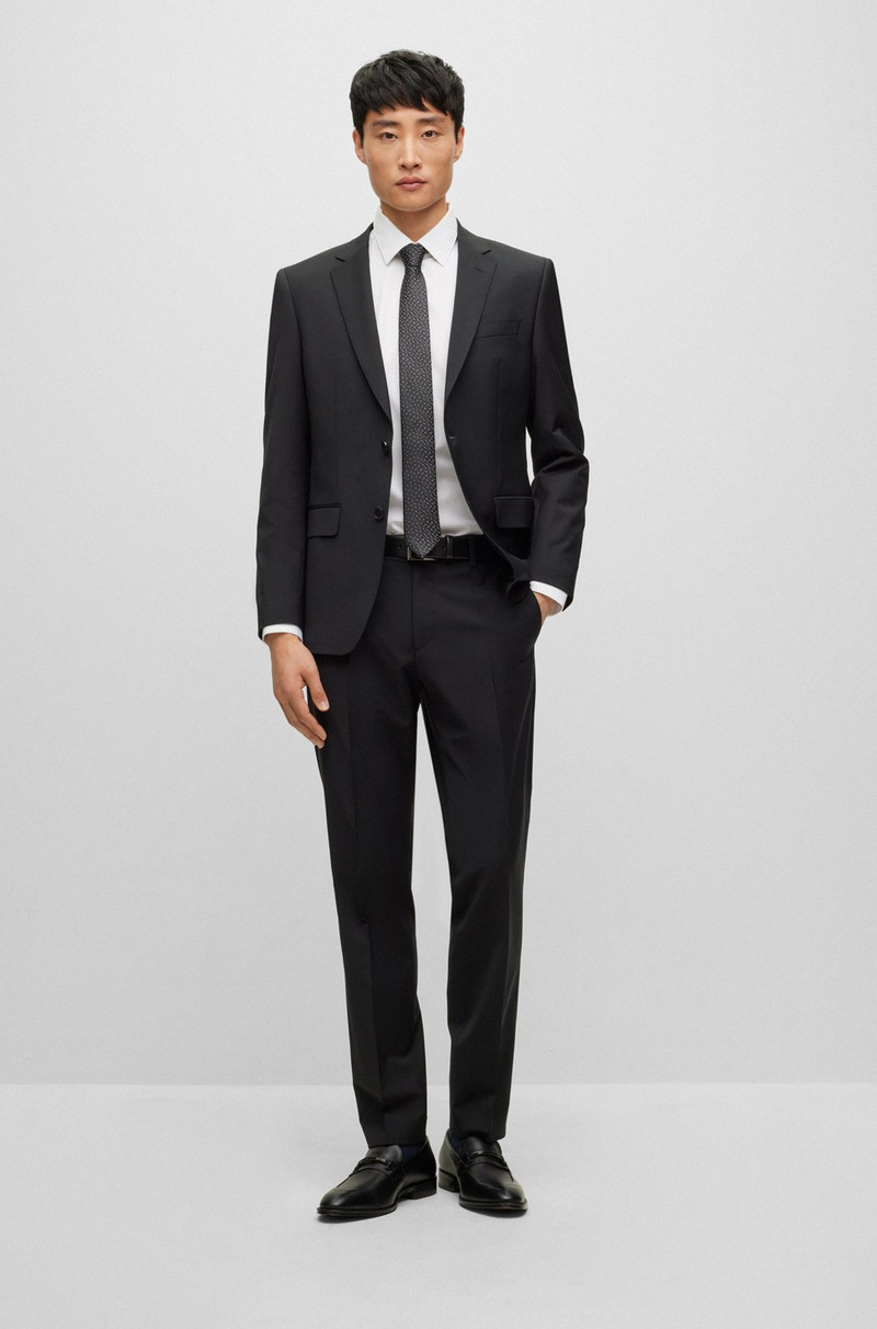 BOSS GRAINED-LEATHER LOAFERS WITH BRANDED TRIM AND APRON TOE outlook