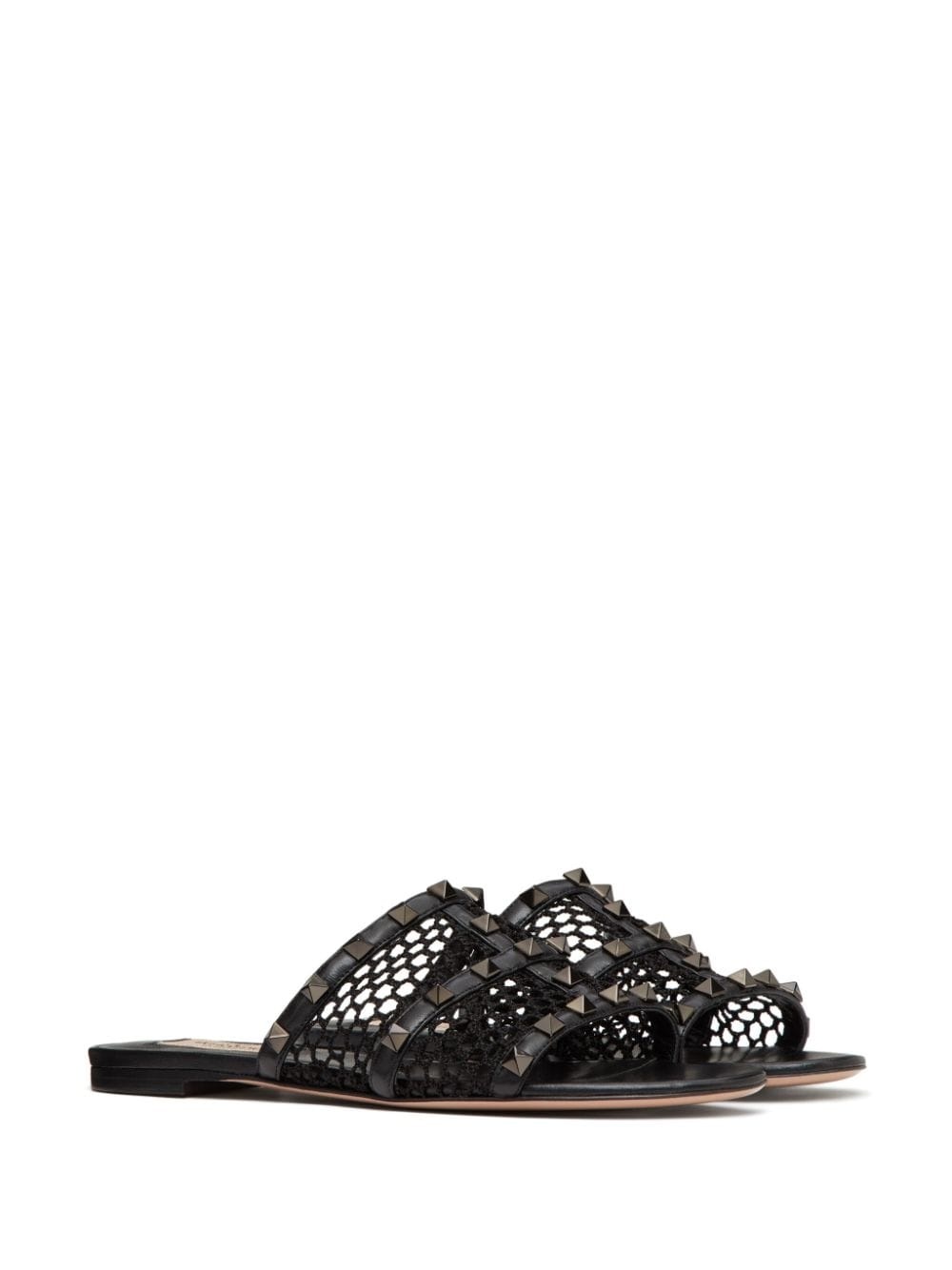 Rockstud-embellished interwoven slides - 2