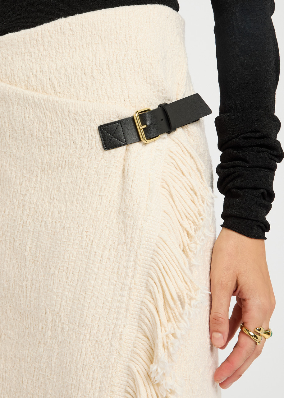 Isabel Marant Galla Asymmetric Cotton and Linen-blend Midi Wrap Skirt - 5