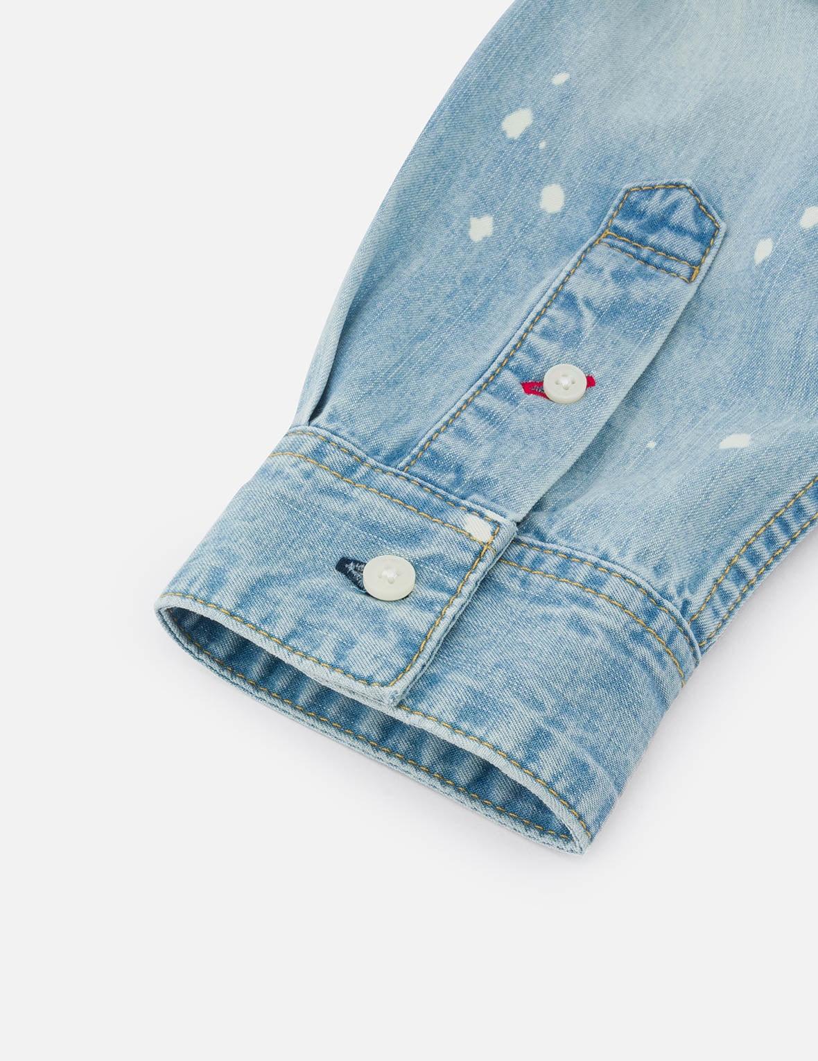 Inserted Seagull Embroidery Relax Fit Denim Shirt - 6