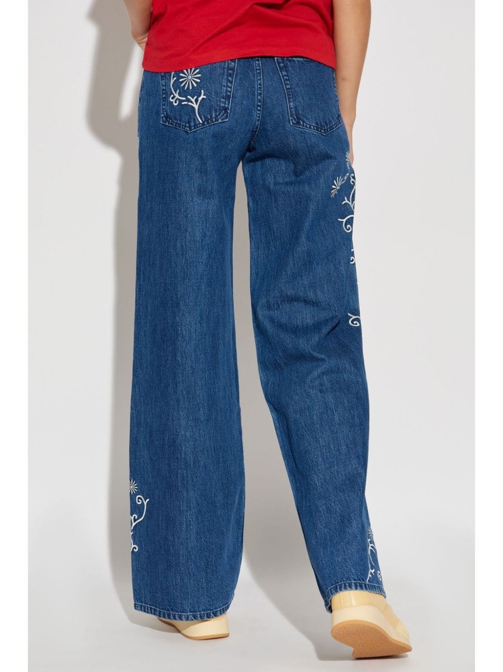 cotton wide-leg jeans - 4