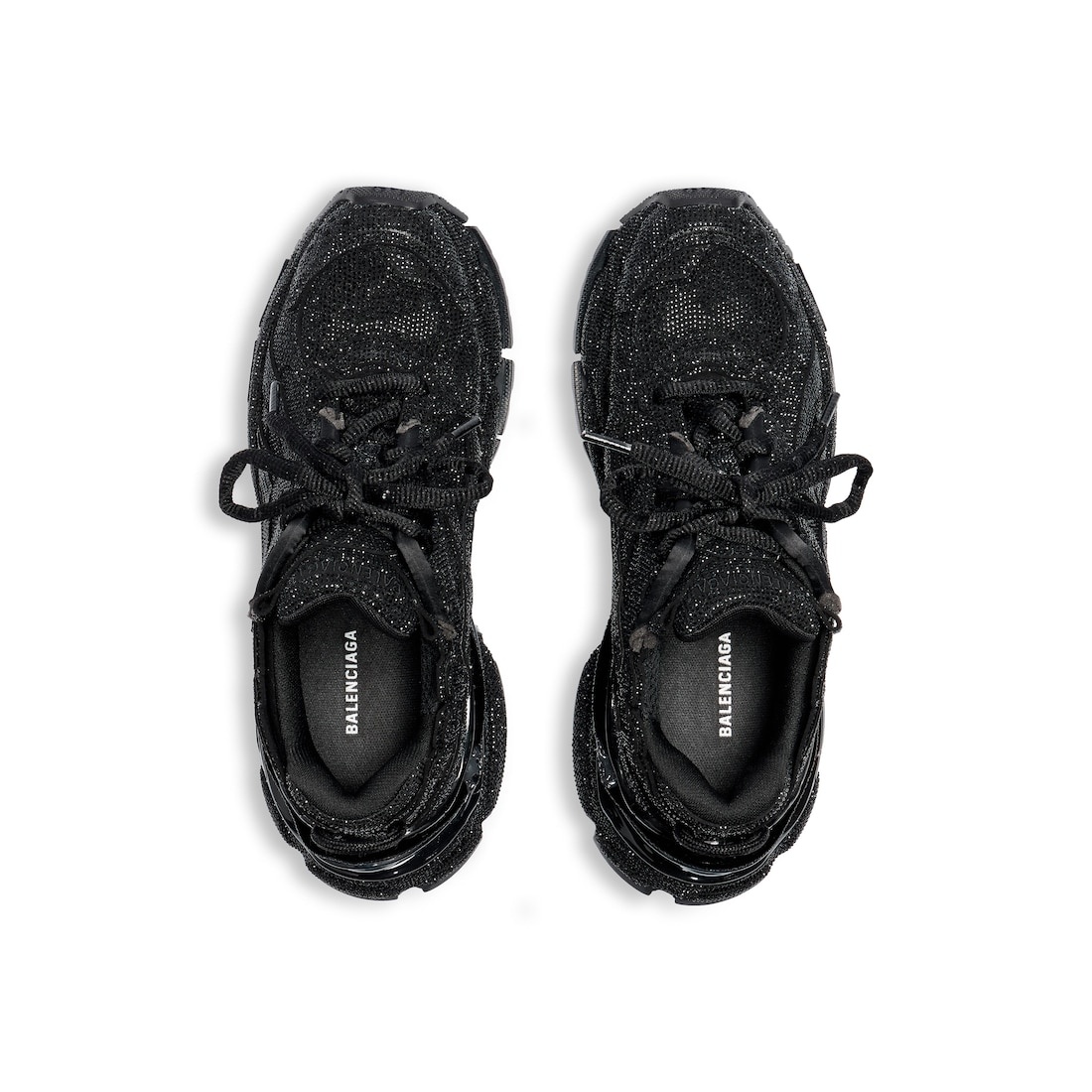 Men's Runner Sneaker With Rhinestones in Black - 6